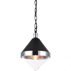 Matteo Lighting Sphericon 1-Light Pendant | Chrome/Clear Pendants