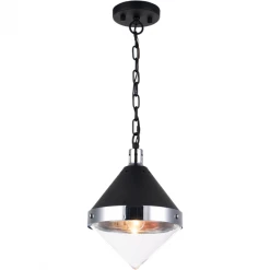 Matteo Lighting Sphericon 1-Light Pendant | Chrome/Clear Pendants