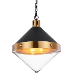 Matteo Lighting Sphericon 3-Light Pendant | Aged Gold/Clear Pendants