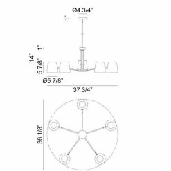 Matteo Lighting Luca 5-Light Pendant | Black