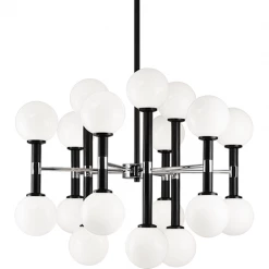 Matteo Lighting Stellar 18-Light Pendant | Black/Opal Glass Pendants