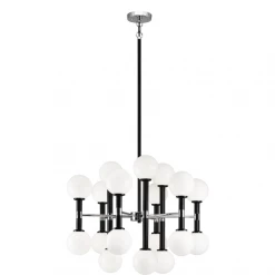 Matteo Lighting Stellar 18-Light Pendant | Black/Opal Glass Pendants