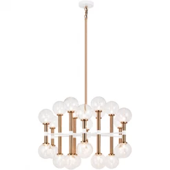 Matteo Lighting Stellar 24-Light Pendant | Aged Gold/Clear Glass