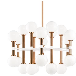 Matteo Lighting Pendants Stellar 24-Light Pendant | Aged Gold/Opal Glass