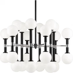 Matteo Lighting Pendants Stellar 24-Light Pendant | Black/Opal Glass