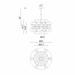 Matteo Lighting Stellar 24-Light Pendant | Aged Gold/Clear Glass