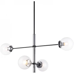 Matteo Lighting Enchant 4-Light Pendant | Chrome/Clear