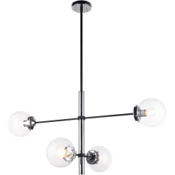Matteo Lighting Enchant 4-Light Pendant | Chrome/Clear