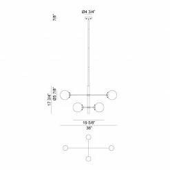 Matteo Lighting Pendants Enchant 4-Light Pendant | Aged Gold/Clear