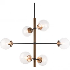 Matteo Lighting Enchant 6-Light Pendant | Aged Gold/Clear