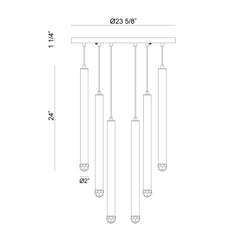 Matteo Lighting Reign 12-Light LED Pendant | Aged Gold