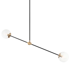 Matteo Lighting Cosmic 2-Light Pendant | Aged Gold-Clear