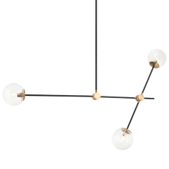 Matteo Lighting Cosmic 3-Light Pendant | Aged Gold-Clear