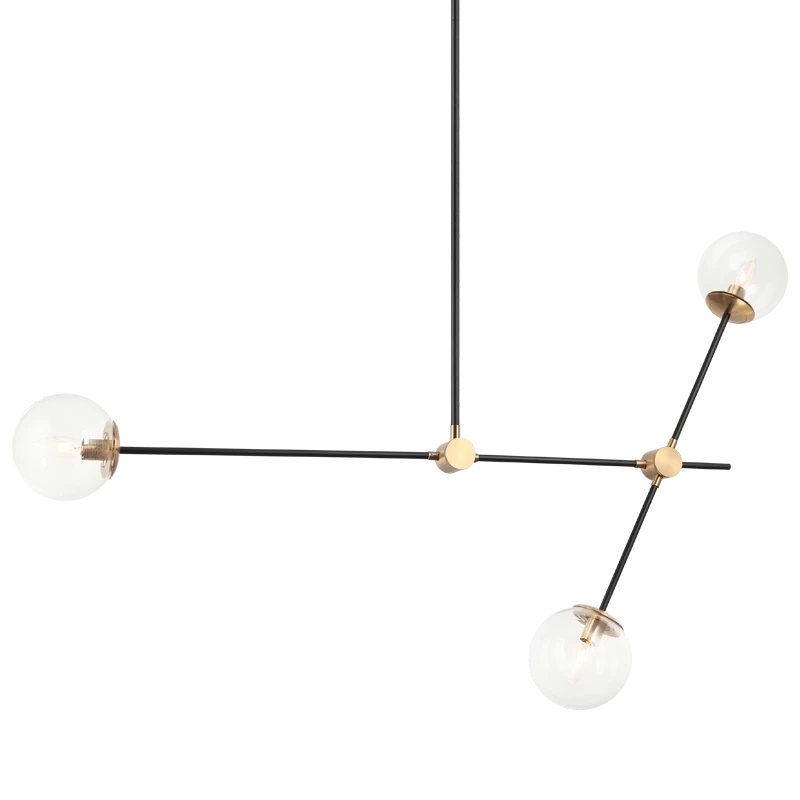 Matteo Lighting Cosmic 3-Light Pendant | Aged Gold-Clear