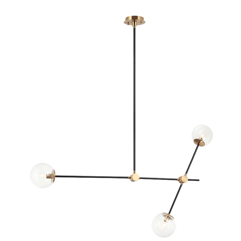 Matteo Lighting Cosmic 3-Light Pendant | Aged Gold-Clear