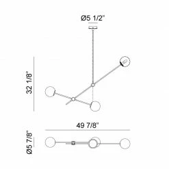 Matteo Lighting Cosmic 3-Light Pendant | Aged Gold-Clear