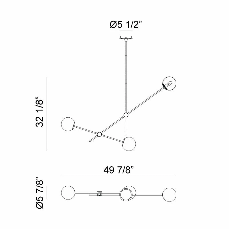 Matteo Lighting Cosmic 3-Light Pendant | Aged Gold-Clear