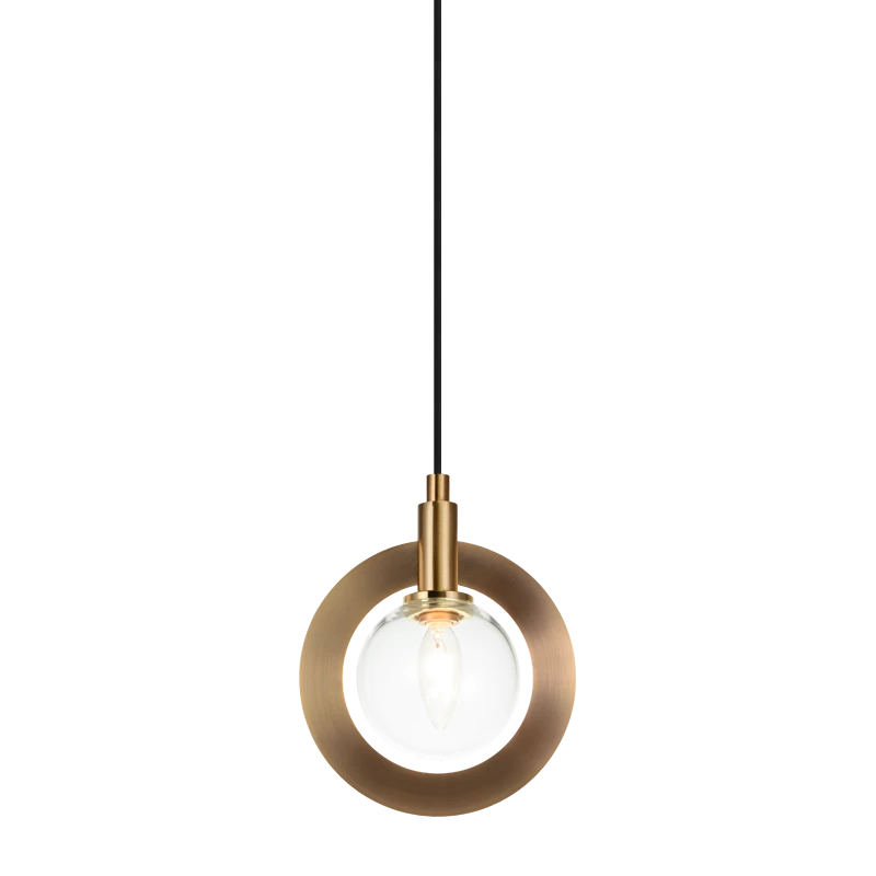 Matteo Lighting Astro 7" Pendant | Aged Gold-Clear