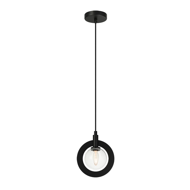 Matteo Lighting Astro 7" Pendant | Black-Clear