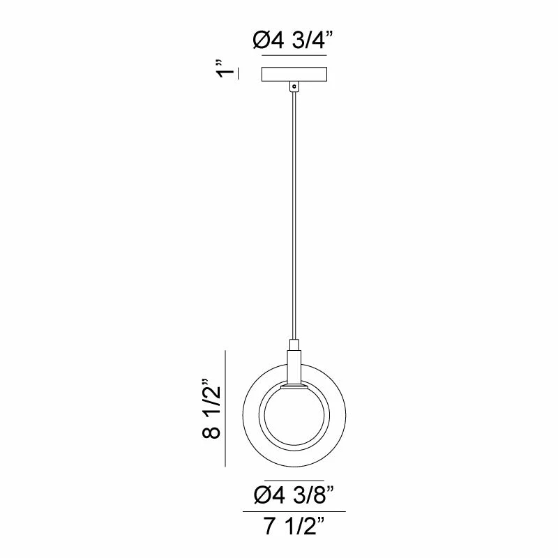 Matteo Lighting Astro 7" Pendant | Black-Clear