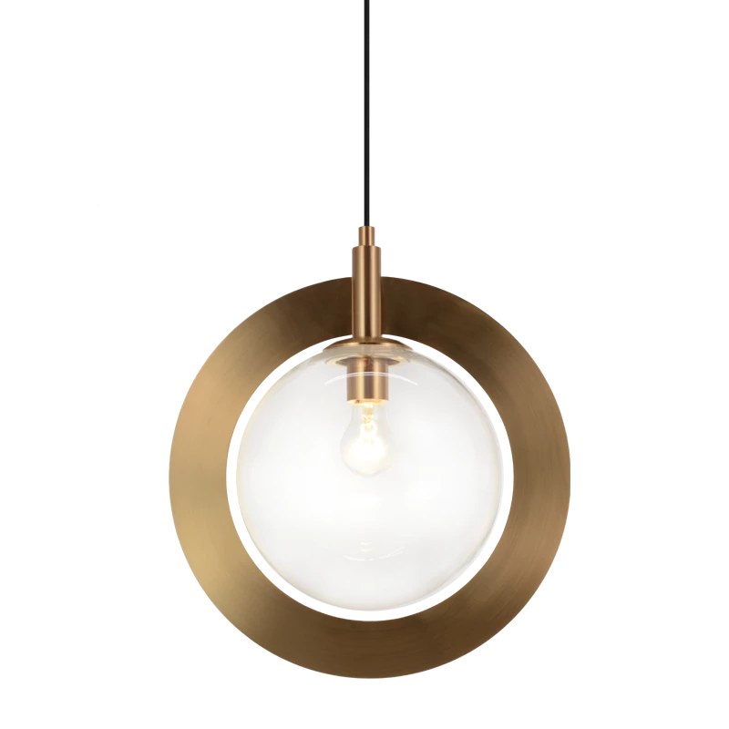Matteo Lighting Astro 15" Pendant | Aged Gold-Clear