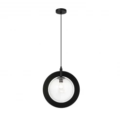 Matteo Lighting Astro 15" Pendant | Black/Clear