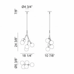 Matteo Lighting Rami 5-Light Pendant | Aged Gold Brass