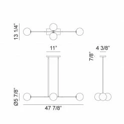 Matteo Lighting Novo 4-Light Pendant | Gold/Opal
