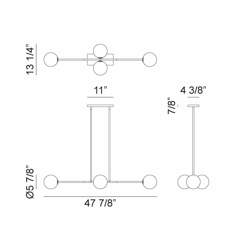 Matteo Lighting Novo 4-Light Pendant | Gold/Opal