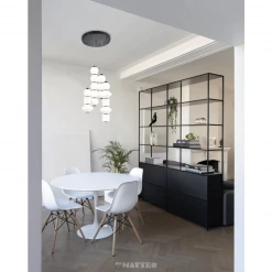 Matteo Lighting Dango 613-A LED Pendant | Black/Opal