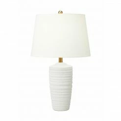 Generation Lighting LED Lighting Waveland Table Lamp | Porous White