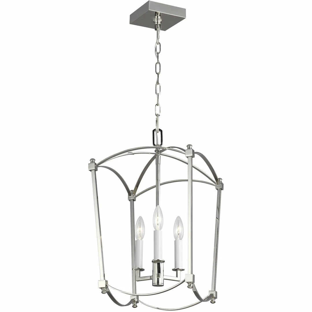 Generation Lighting Thayer 3-Light Pendant | Small Polished Nickel