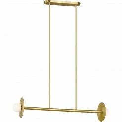 Generation Lighting Nodes 2-Light Linear Chandelier | Burnished Brass