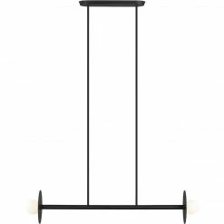 Generation Lighting Pendants Nodes 2-Light Linear Chandelier | Midnight Black