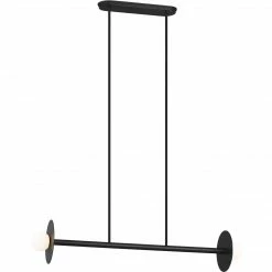 Generation Lighting Pendants Nodes 2-Light Linear Chandelier | Midnight Black