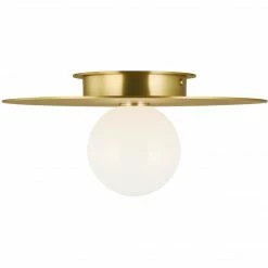 Generation Lighting Flush Mounts Nodes Medium Flush Mount | Burnished Brass