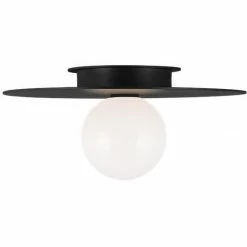 Generation Lighting Flush Mounts Nodes Medium Flush Mount | Midnight Black
