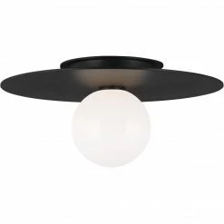 Generation Lighting Flush Mounts Nodes Medium Flush Mount | Midnight Black