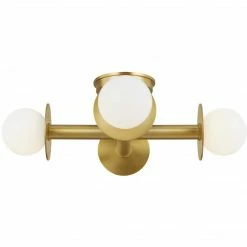 Generation Lighting Nodes 4-Light Flush Mount | Burnished Brass Flush Mounts