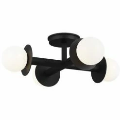 Generation Lighting Nodes 4-Light Flush Mount | Midnight Black Flush Mounts