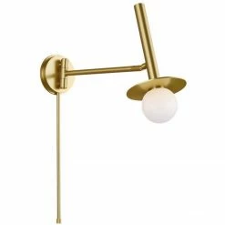 Generation Lighting Nodes Pivot Wall Sconce | Burnished Brass Wall Sconces