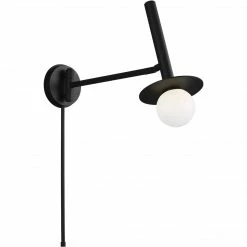 Generation Lighting Nodes Pivot Wall Sconce | Midnight Black Wall Sconces