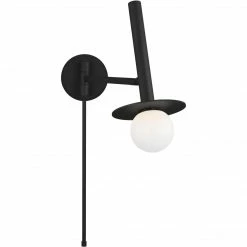 Generation Lighting Nodes Pivot Wall Sconce | Midnight Black Wall Sconces
