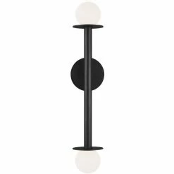 Generation Lighting Wall Sconces Nodes 2-Light Wall Sconce | Midnight Black