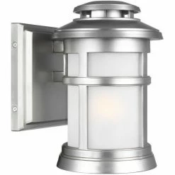Generation Lighting Outdoor Lighting Newport 9" Wall Lantern | Brushed Steel