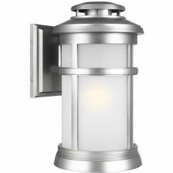 Generation Lighting Outdoor Lighting Newport 16" Wall Lantern | Brushed Steel
