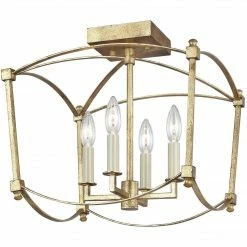 Generation Lighting Thayer Semi Flush Mount | Antique Gild