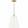 Generation Lighting Capri Tall Pendant | Burnished Brass/Antique White