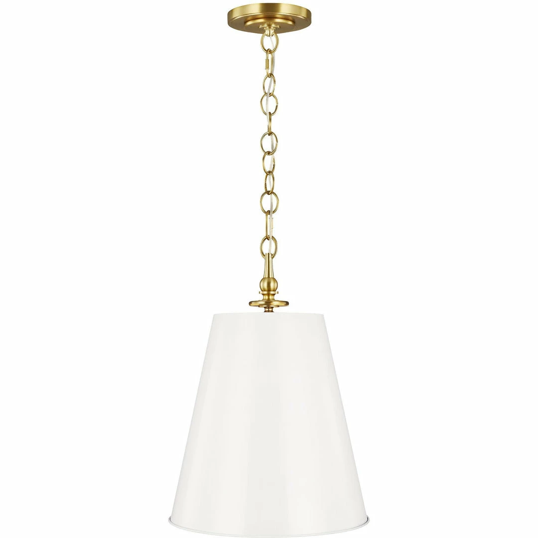 Generation Lighting Capri Tall Pendant | Burnished Brass/Antique White