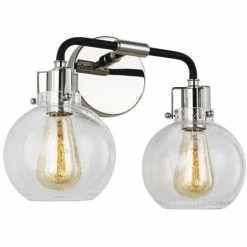 Generation Lighting Clara 2-Light Vanity/Wall Sconce | NIckel & Black